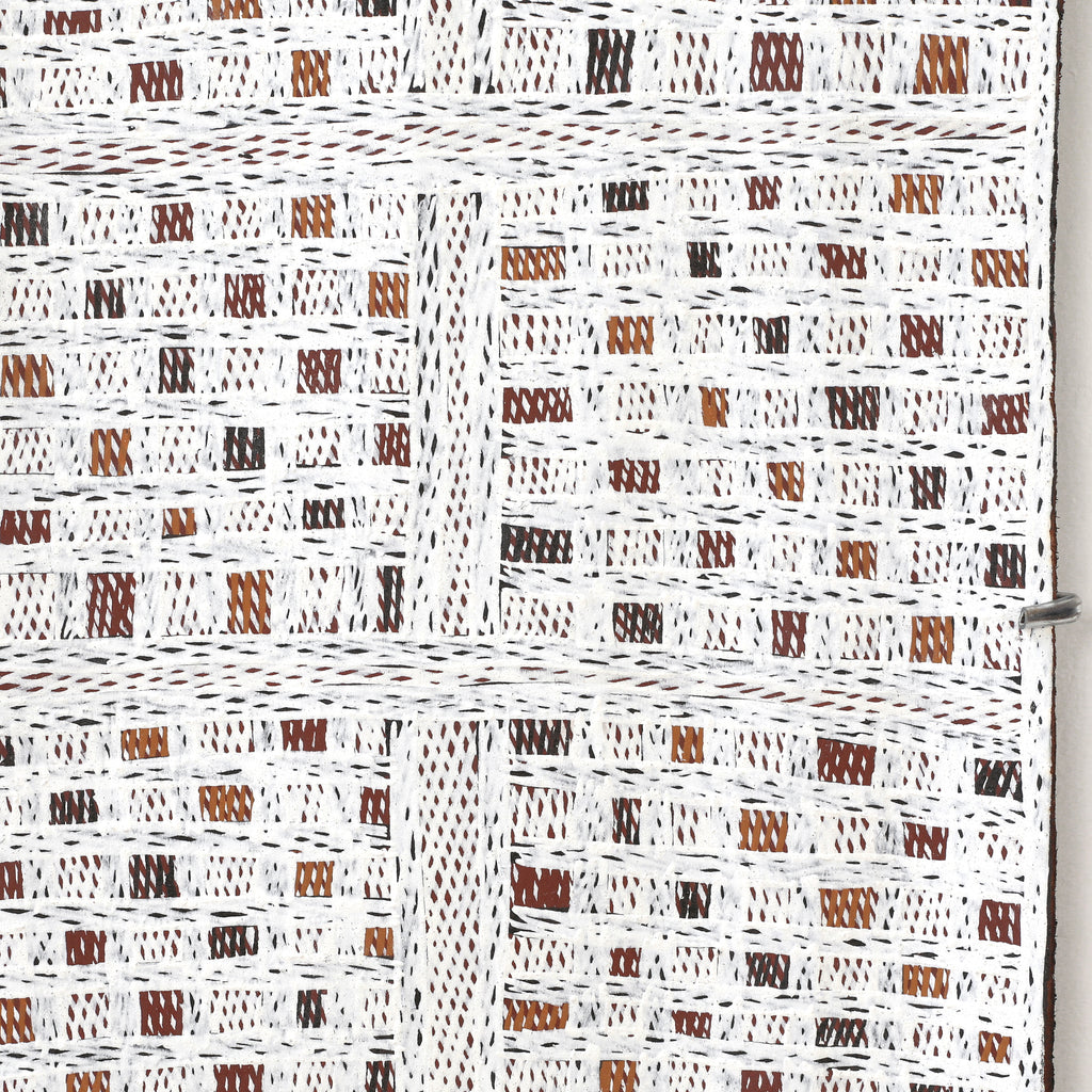 Aboriginal Artwork by Buluŋguwuy #2 Munuŋgurr, Djapu Design, 73x27cm Bark