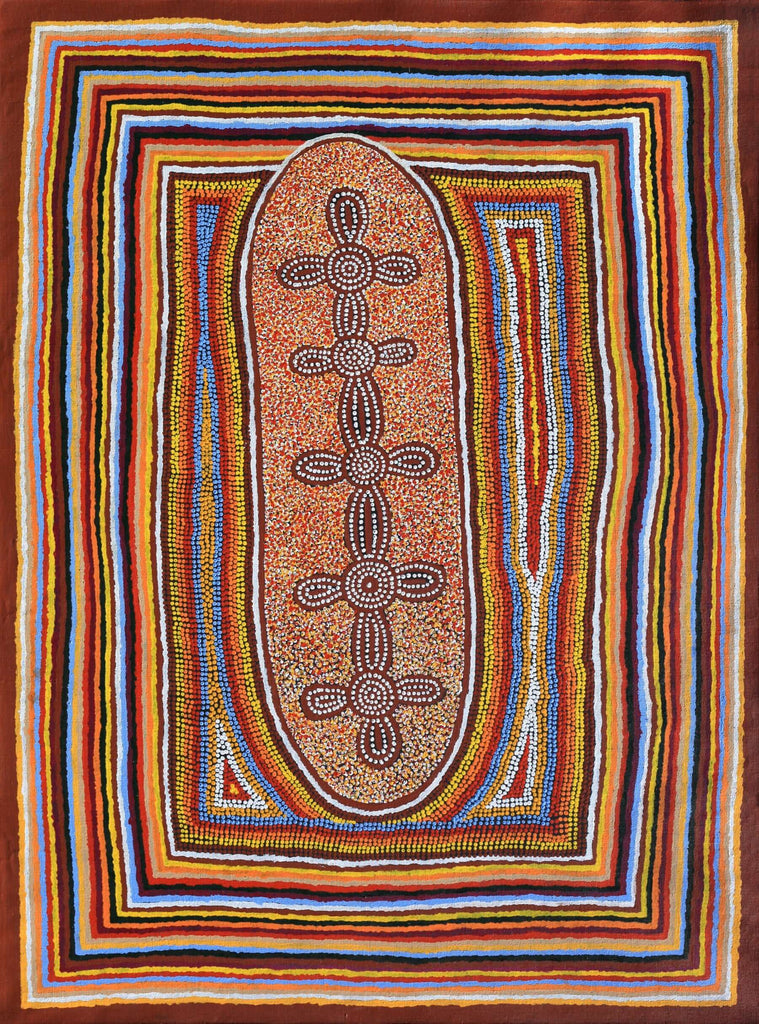 Aboriginal Artwork by Bundie Rowe, Untitled, 165x122cm