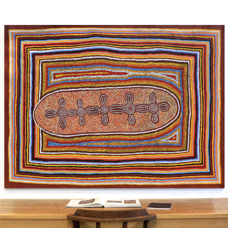 Aboriginal Artwork by Bundie Rowe, Untitled, 165x122cm