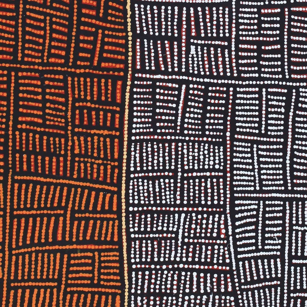 Aboriginal Artwork by Carol Nampijinpa Larry, Karnta Jukurrpa (Womens Dreaming), 107x76cm