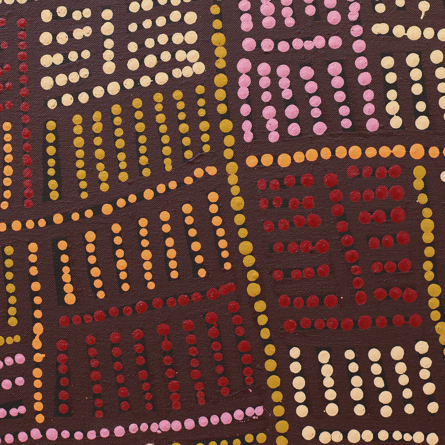Aboriginal Artwork by Carol Nampijinpa Larry, Karnta Jukurrpa (Womens Dreaming), 122x107cm