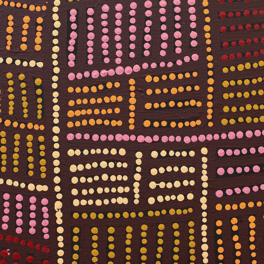 Aboriginal Artwork by Carol Nampijinpa Larry, Karnta Jukurrpa (Womens Dreaming), 122x107cm
