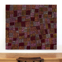 Aboriginal Artwork by Carol Nampijinpa Larry, Karnta Jukurrpa (Womens Dreaming), 122x107cm