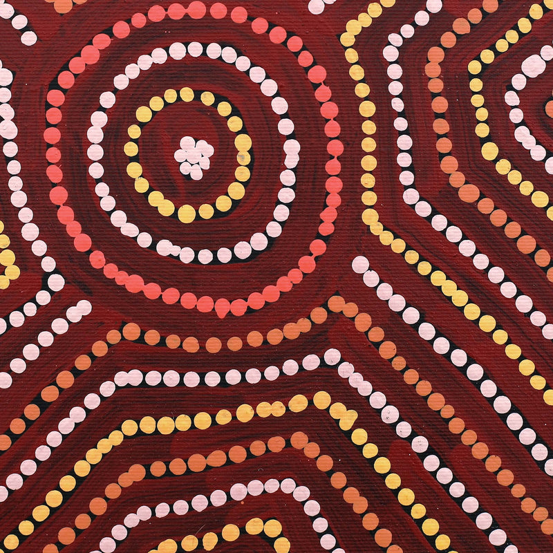 Aboriginal Artwork by Carol Nampijinpa Larry, Karnta Jukurrpa (Womens Dreaming), 30x30cm