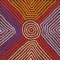 Aboriginal Artwork by Carol Nampijinpa Larry, Karnta Jukurrpa (Womens Dreaming), 30x30cm