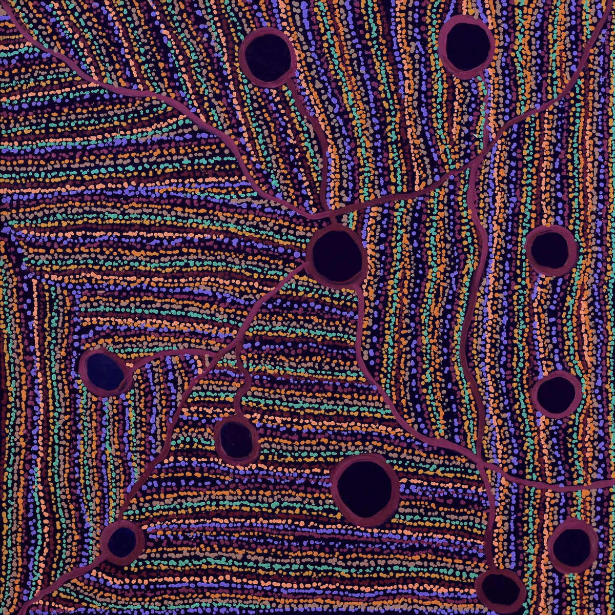 Aboriginal Art by Carol Young, Amanyi Young, 91x91cm - ART ARK®