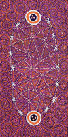 Aboriginal Art by Carol Napaljarri Kitson, Ngatijirri Jukurrpa (Budgerigar Dreaming), 61x30cm - ART ARK®