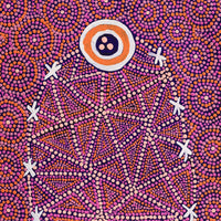 Aboriginal Artwork by Carol Napaljarri Kitson, Ngatijirri Jukurrpa (Budgerigar Dreaming), 61x30cm