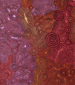 Aboriginal Art by Carol Nampijinpa Larry, Karnta Jukurrpa (Womens Dreaming), 122x107cm - ART ARK®