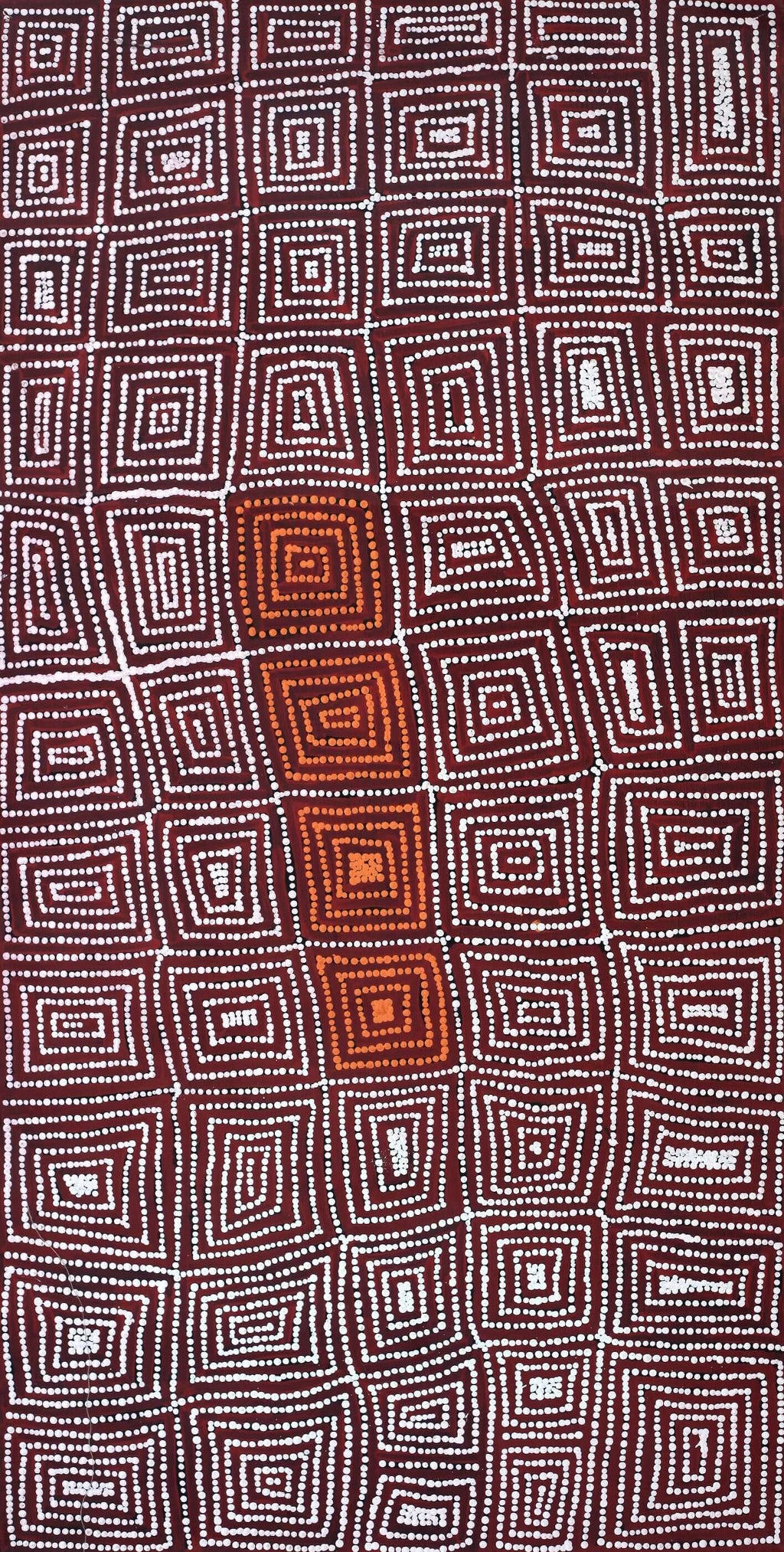 Aboriginal Artwork by Carol Nampijinpa Larry, Karnta Jukurrpa (Womens Dreaming), 122x61cm
