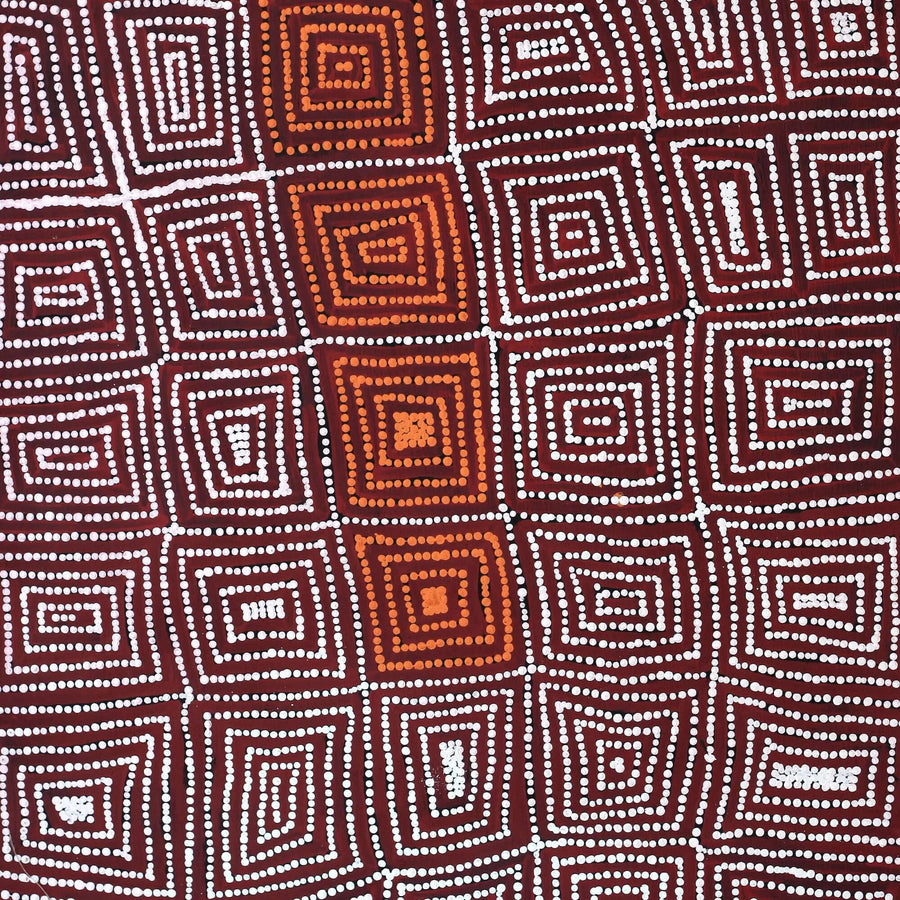 Aboriginal Artwork by Carol Nampijinpa Larry, Karnta Jukurrpa (Womens Dreaming), 122x61cm
