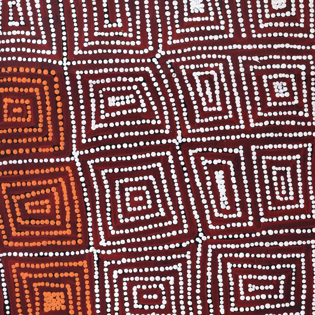 Aboriginal Artwork by Carol Nampijinpa Larry, Karnta Jukurrpa (Womens Dreaming), 122x61cm