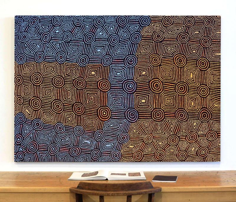 Aboriginal Artwork by Carol Nampijinpa Larry, Karnta Jukurrpa (Womens Dreaming), 152x107cm