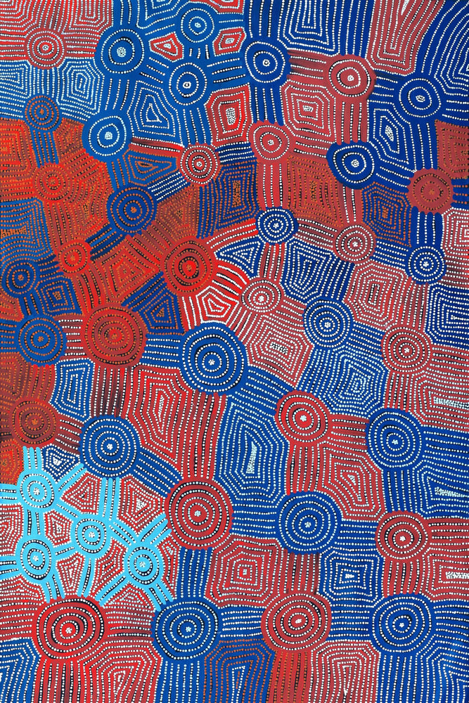 Aboriginal Artwork by Carol Nampijinpa Larry, Karnta Jukurrpa (Womens Dreaming), 182x122cm