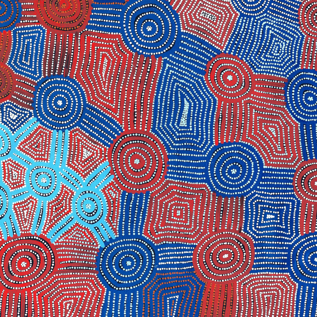 Aboriginal Artwork by Carol Nampijinpa Larry, Karnta Jukurrpa (Womens Dreaming), 182x122cm