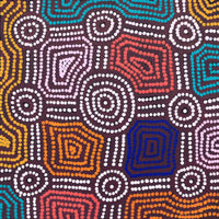 Aboriginal Artwork by Carol Nampijinpa Larry, Karnta Jukurrpa (Womens Dreaming), 30x30cm