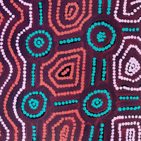 Aboriginal Artwork by Carol Nampijinpa Larry, Karnta Jukurrpa (Womens Dreaming), 30x30cm
