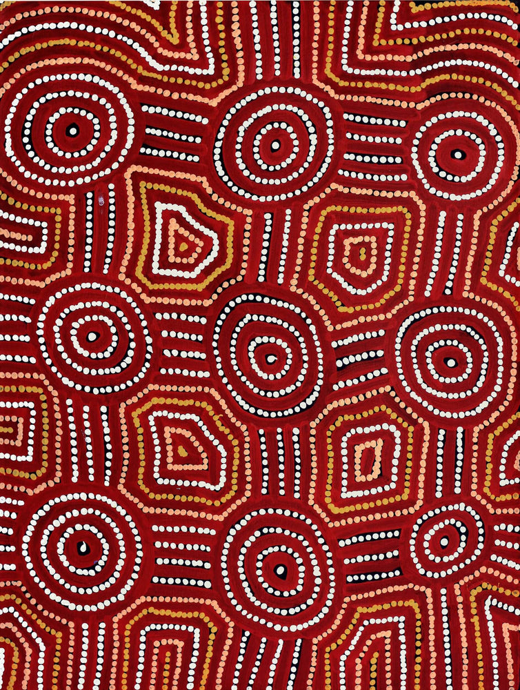 Aboriginal Artwork by Carol Nampijinpa Larry, Karnta Jukurrpa (Womens Dreaming), 61x46cm