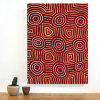 Aboriginal Artwork by Carol Nampijinpa Larry, Karnta Jukurrpa (Womens Dreaming), 61x46cm