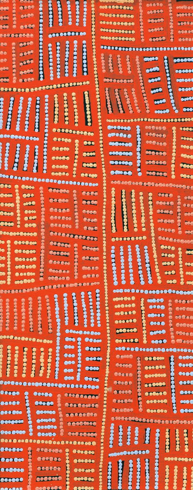 Aboriginal Artwork by Carol Nampijinpa Larry, Karnta Jukurrpa (Womens Dreaming), 76x30cm