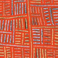 Aboriginal Artwork by Carol Nampijinpa Larry, Karnta Jukurrpa (Womens Dreaming), 76x30cm