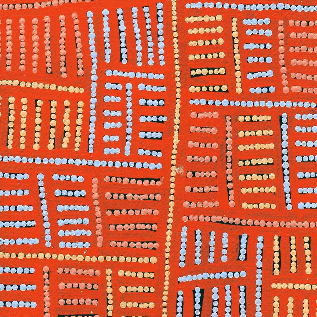 Aboriginal Artwork by Carol Nampijinpa Larry, Karnta Jukurrpa (Womens Dreaming), 76x30cm