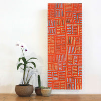 Aboriginal Artwork by Carol Nampijinpa Larry, Karnta Jukurrpa (Womens Dreaming), 76x30cm