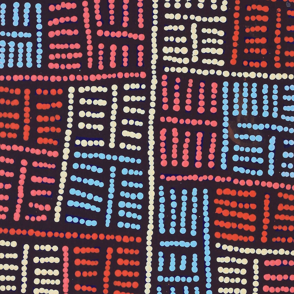 Aboriginal Artwork by Carol Nampijinpa Larry, Karnta Jukurrpa (Womens Dreaming), 76x30cm