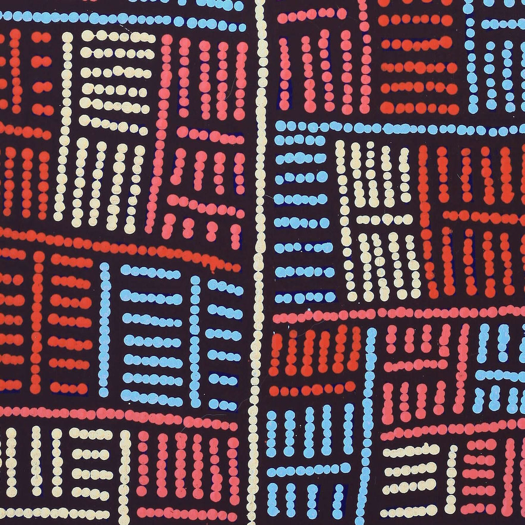 Aboriginal Artwork by Carol Nampijinpa Larry, Karnta Jukurrpa (Womens Dreaming), 76x30cm