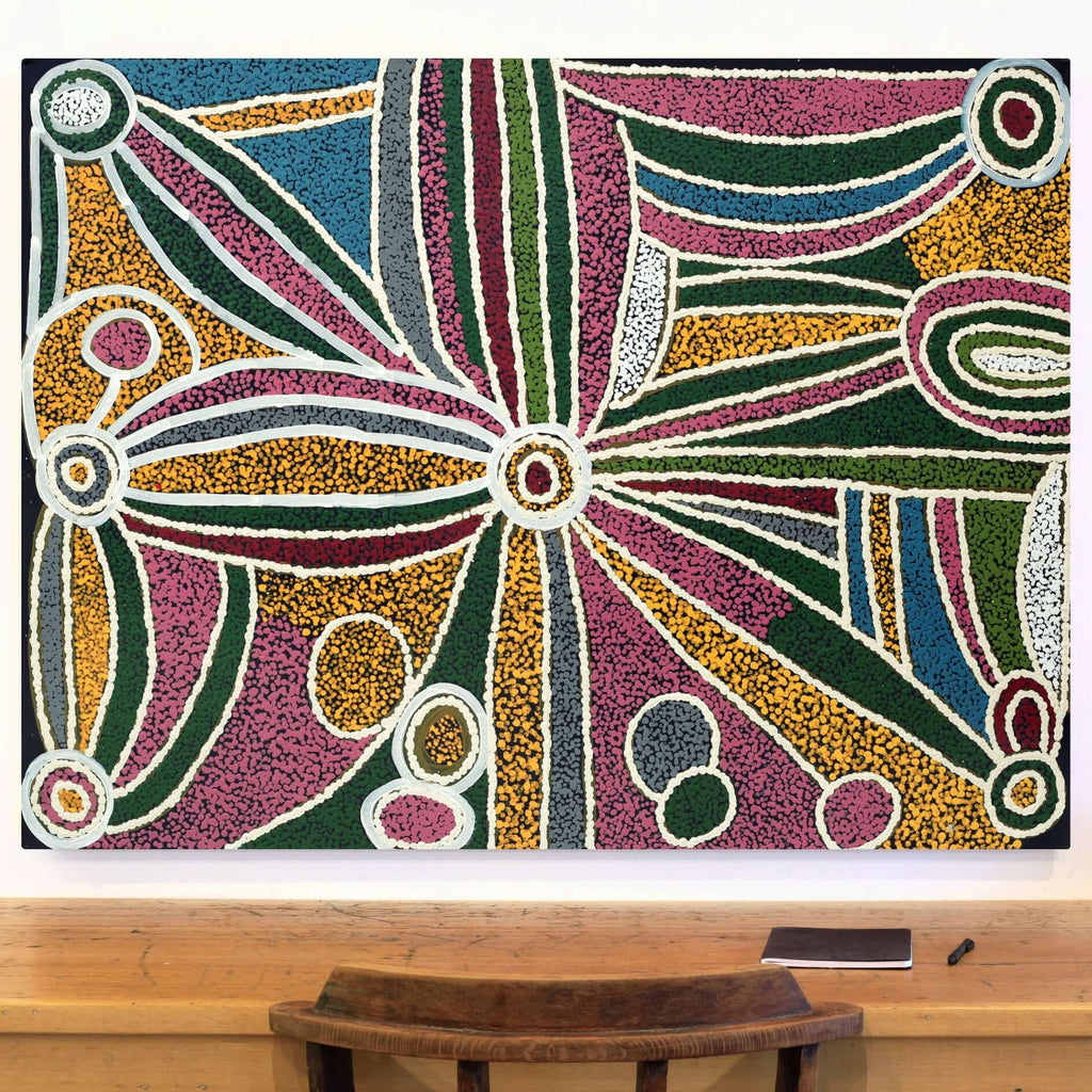 Aboriginal Artwork by Carol Young, Malara, 122x91cm
