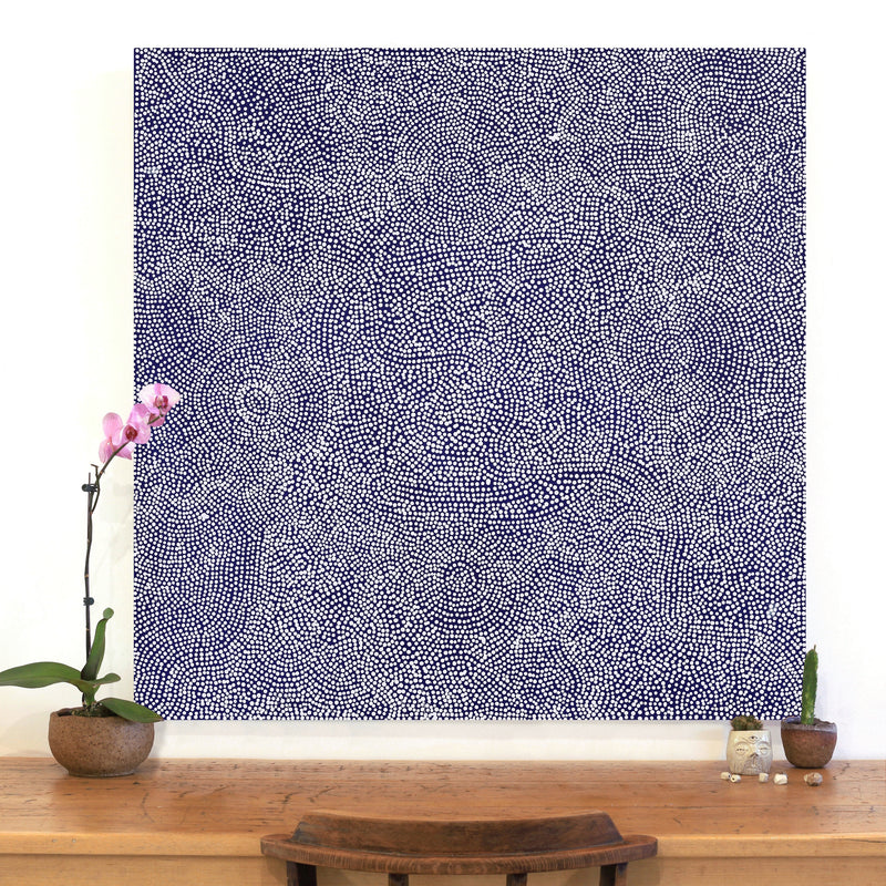 Aboriginal Artwork by Caroline Nakamarra Gibson, Ngapa Jukurrpa (Water Dreaming) - Wapurtali, 107x107cm