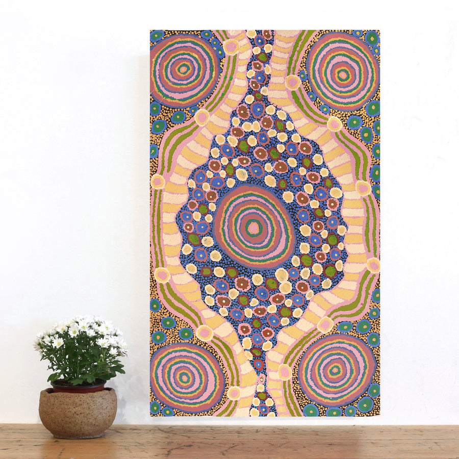 Aboriginal Artwork by Carolyn Dunn, Piltati Tjukurpa, 83x50cm