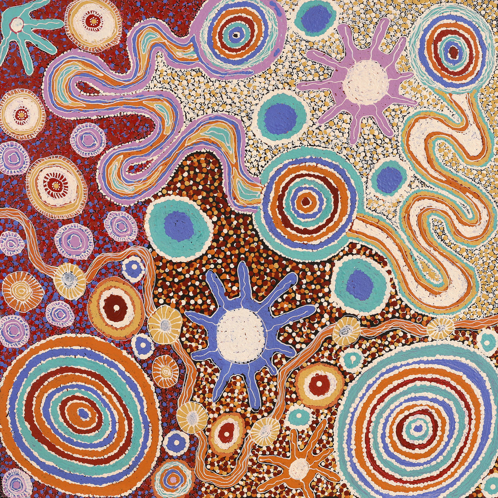 Aboriginal Art by Carolyn Dunn, Piltati Tjukurpa, 91x91cm - ART ARK®