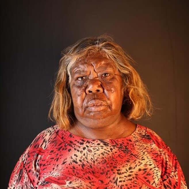 Aboriginal Artwork by Carol Nampijinpa Larry, Karnta Jukurrpa (Womens Dreaming), 107x30cm