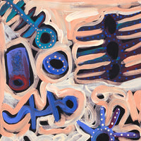 Aboriginal Artwork by Cassaria Young Hogan, Bush Trip, 91x91cm