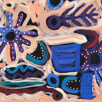Aboriginal Artwork by Cassaria Young Hogan, Bush Trip, 91x91cm