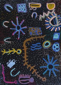 Aboriginal Artwork by Cassaria Young Hogan, Bush Trip, 127x91cm