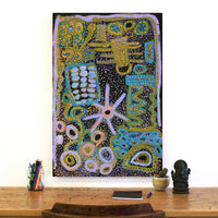 Aboriginal Artwork by Cassaria Young Hogan, Bush Trip, 91x61cm