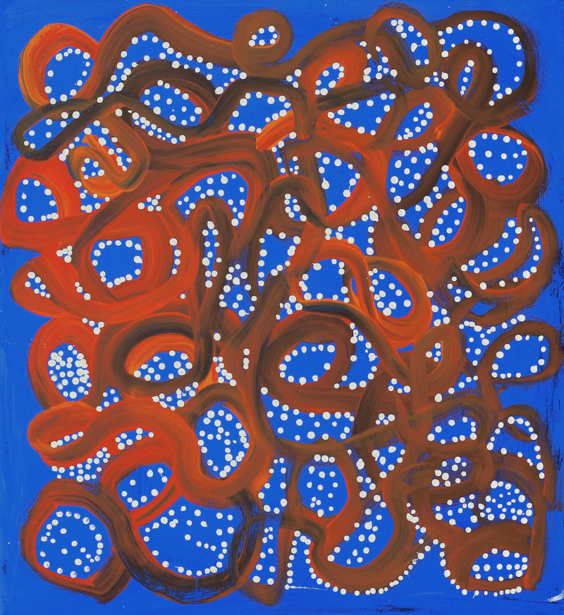 Aboriginal Artwork by Cassaria Young Hogan, Walka Wiru Ngura Wiru, 61x55cm