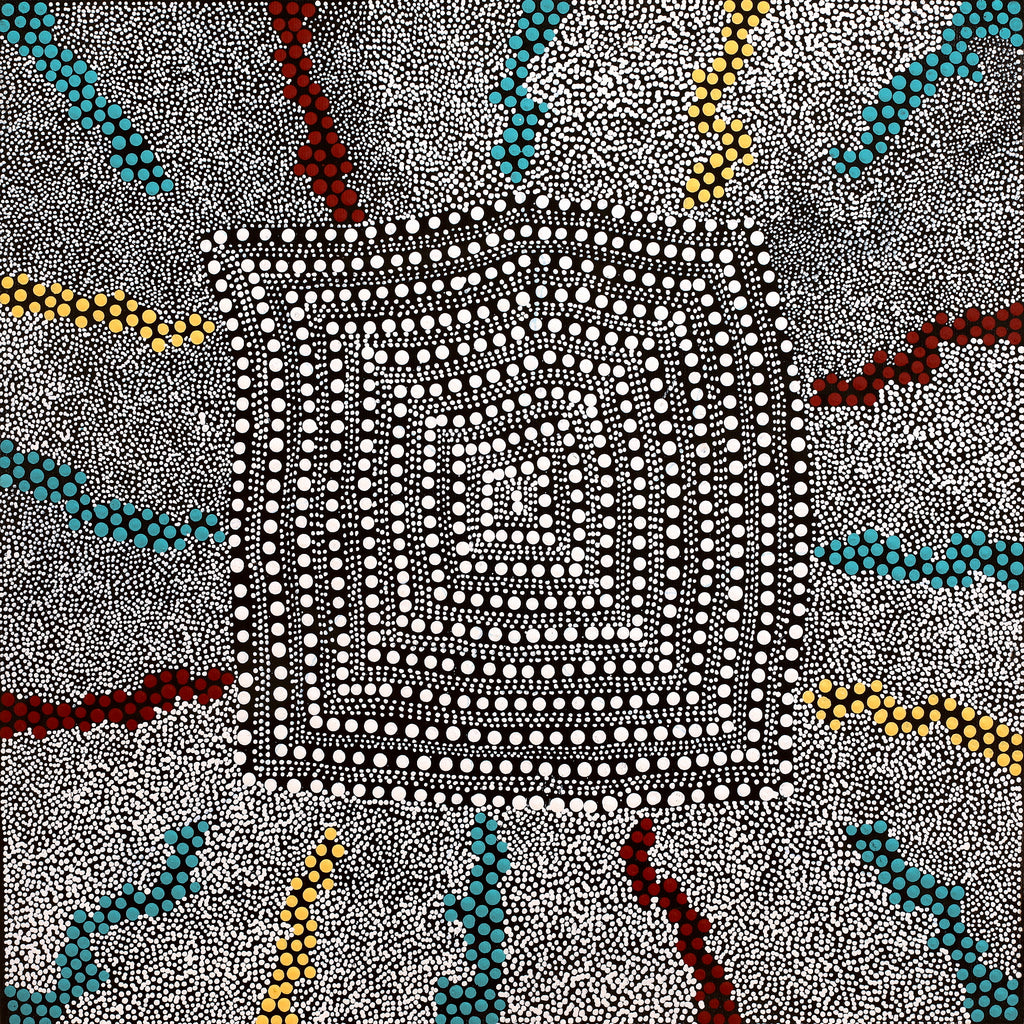 Aboriginal Artwork by Catherine Nungarrayi Malbunka, Mina Mina Dreaming, 40x40cm