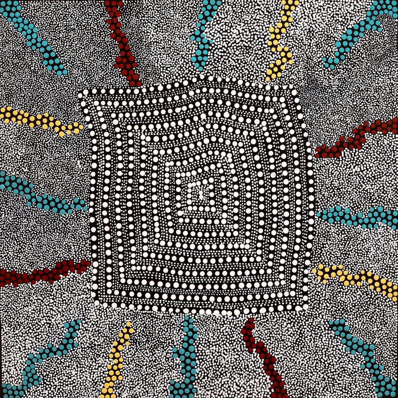 Aboriginal Artwork by Catherine Nungarrayi Malbunka, Mina Mina Dreaming, 40x40cm