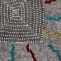 Aboriginal Artwork by Catherine Nungarrayi Malbunka, Mina Mina Dreaming, 40x40cm