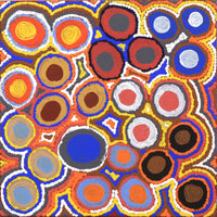 Aboriginal Art by Catherine Nungarrayi Malbunka, Mina Mina Jukurrpa (Mina Mina Dreaming) -  Ngalyipi, 30x30cm - ART ARK®