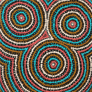 Aboriginal Art by Cecilia Napurrurla Wilson, Nguru Yurntumu-wana (Country around Yuendumu), 30x30cm - ART ARK®