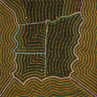 Aboriginal Artwork by Cecilia Napurrurla Wilson, Lappi Lappi Jukurrpa, 76x76cm
