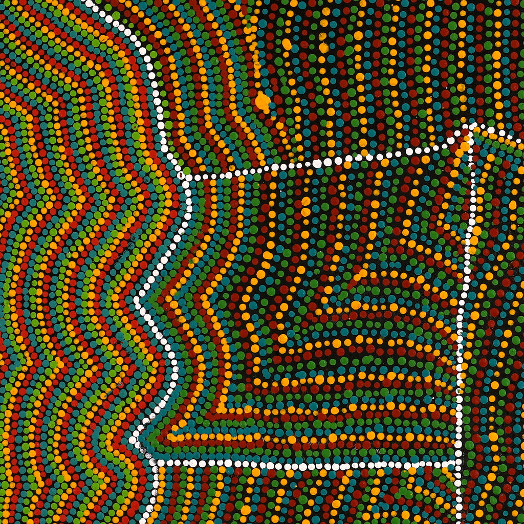 Aboriginal Artwork by Cecilia Napurrurla Wilson, Lappi Lappi Jukurrpa, 76x76cm