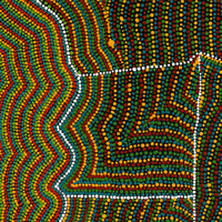 Aboriginal Artwork by Cecilia Napurrurla Wilson, Lappi Lappi Jukurrpa, 76x76cm