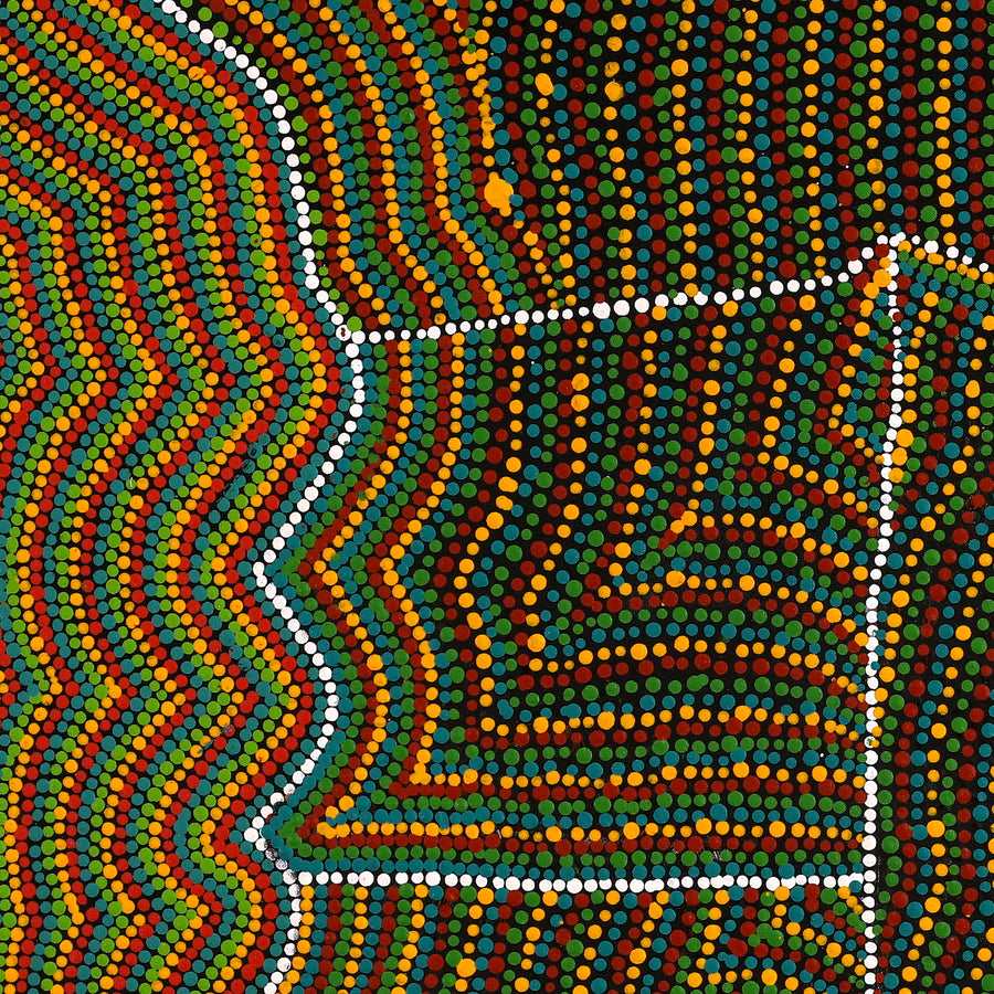 Aboriginal Artwork by Cecilia Napurrurla Wilson, Lappi Lappi Jukurrpa, 76x76cm