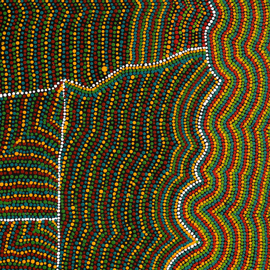 Aboriginal Artwork by Cecilia Napurrurla Wilson, Lappi Lappi Jukurrpa, 76x76cm