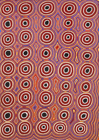 Aboriginal Artwork by Cecily Napanangka Marshall, Janganpa Jukurrpa (Brush-tail Possum Dreaming) - Mawurrji, 107x76cm